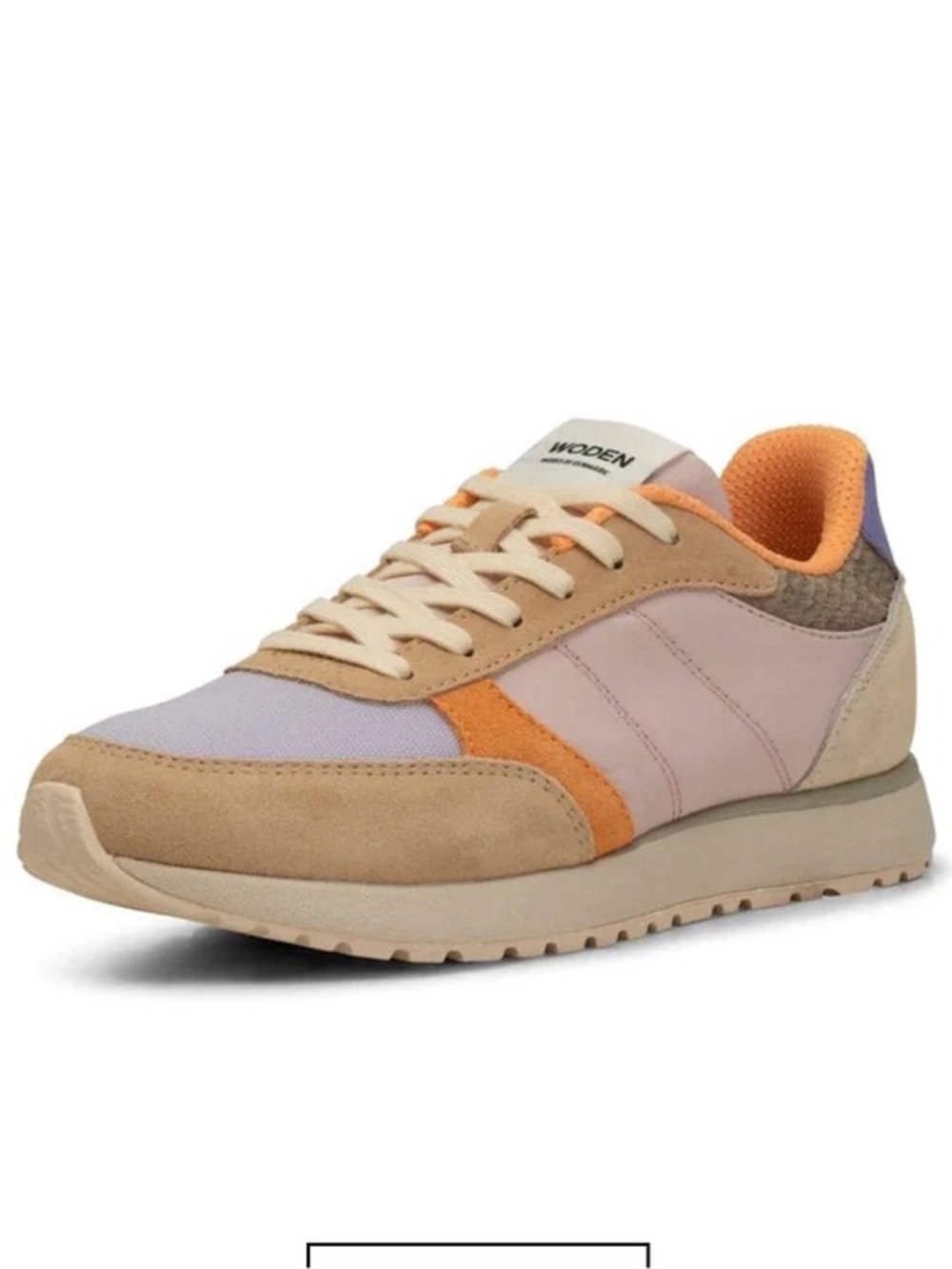 Woden Women's Beige Pink Orange Retro Runner Sneakers